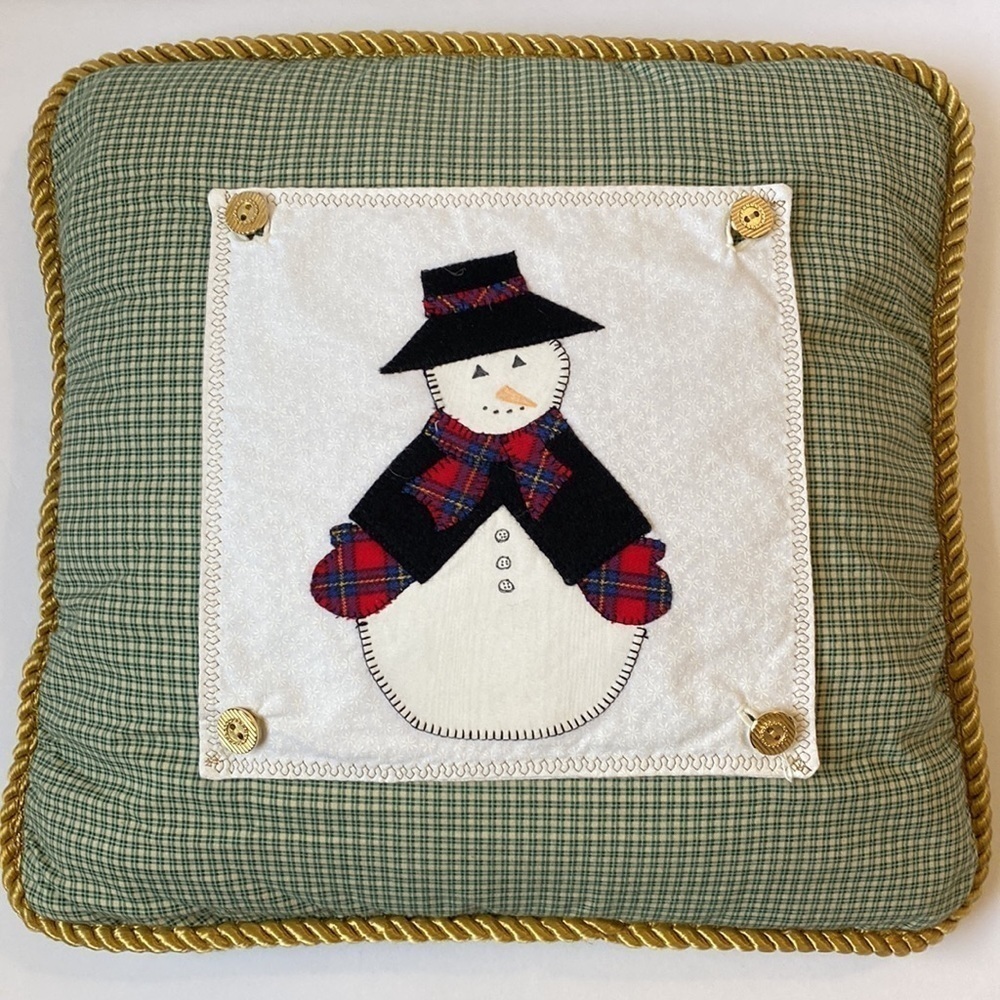 Vintage Handmade Pillow with Changing Felt Quilt Blocks Cottagcore Grannycore - Picture 2 of 9